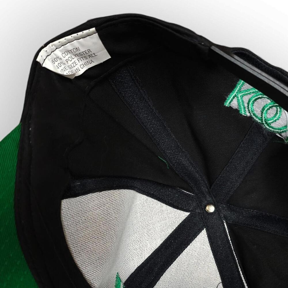 Mens Black Green Embroidered Letter K Snapback Baseball Cap One Size - Picture 4 of 4